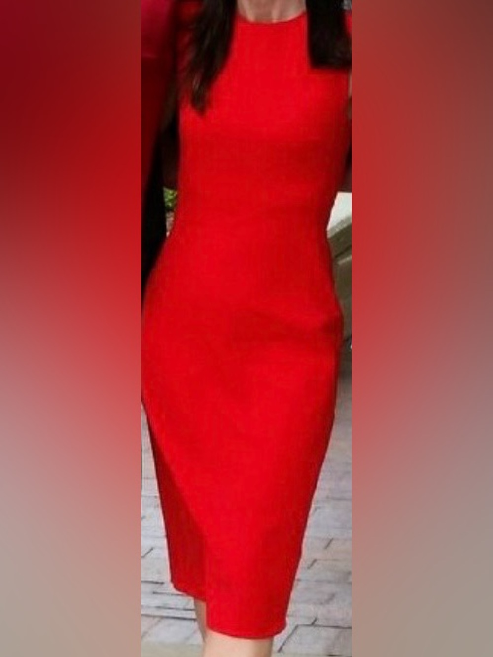 Red Sheath Dress - Ladies
